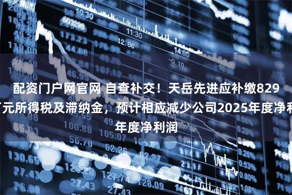 配资门户网官网 自查补交！天岳先进应补缴8297万元所得税及滞纳金，预计相应减少公司2025年度净利润